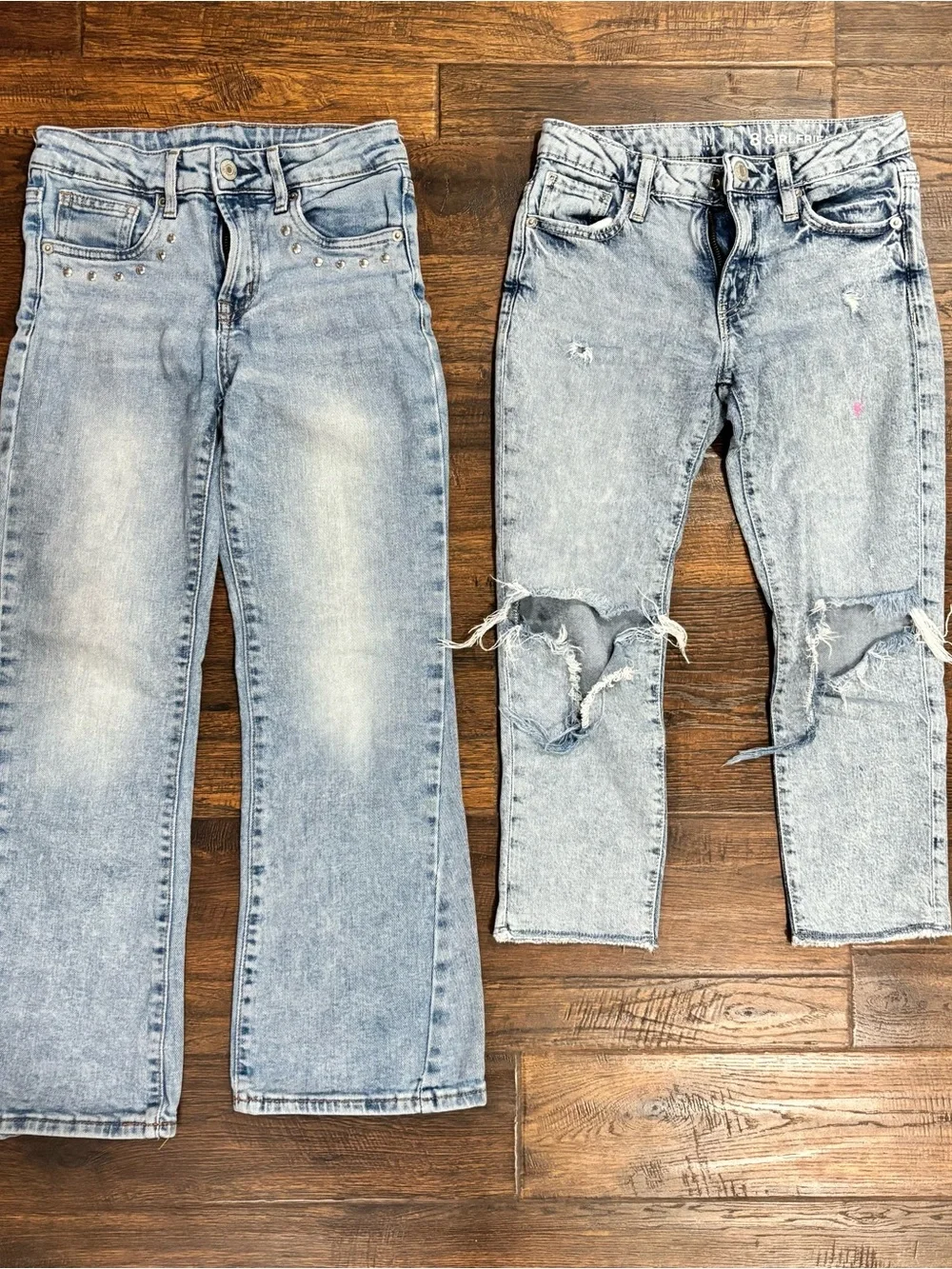 GAP Light Blue Flare & Distressed Wide Leg Jeans Duo